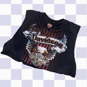 Harley Davidson cropped muscle tee